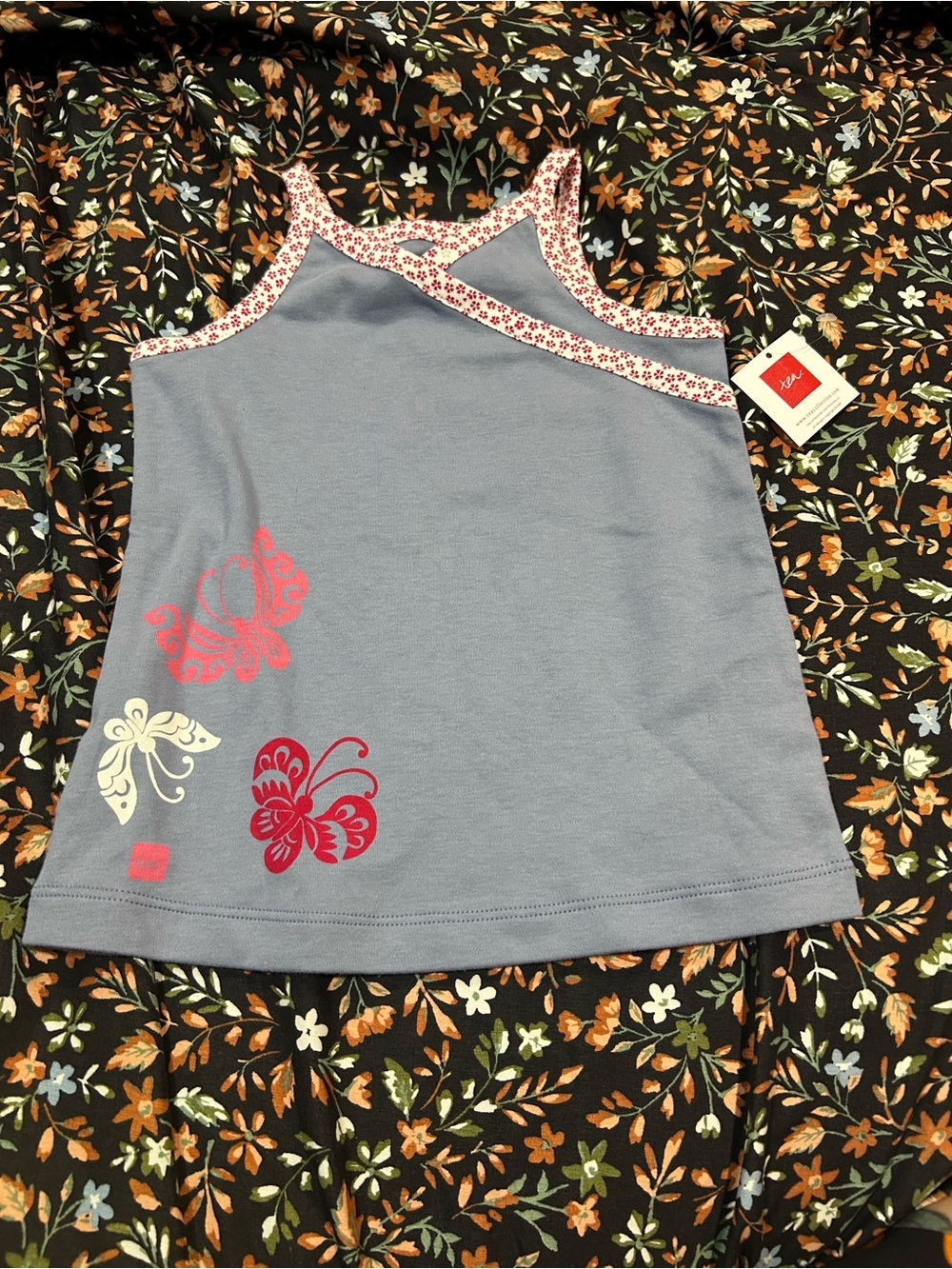 Kids Light Blue Butterfly Tank Top by Tea